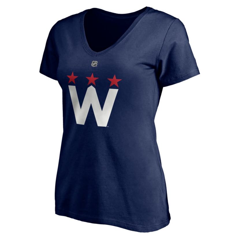 NHL Fanatics Tom Washington Capitals 2020/21 Alternate Authentic Stack Name & Number V-Neck T-Shirt