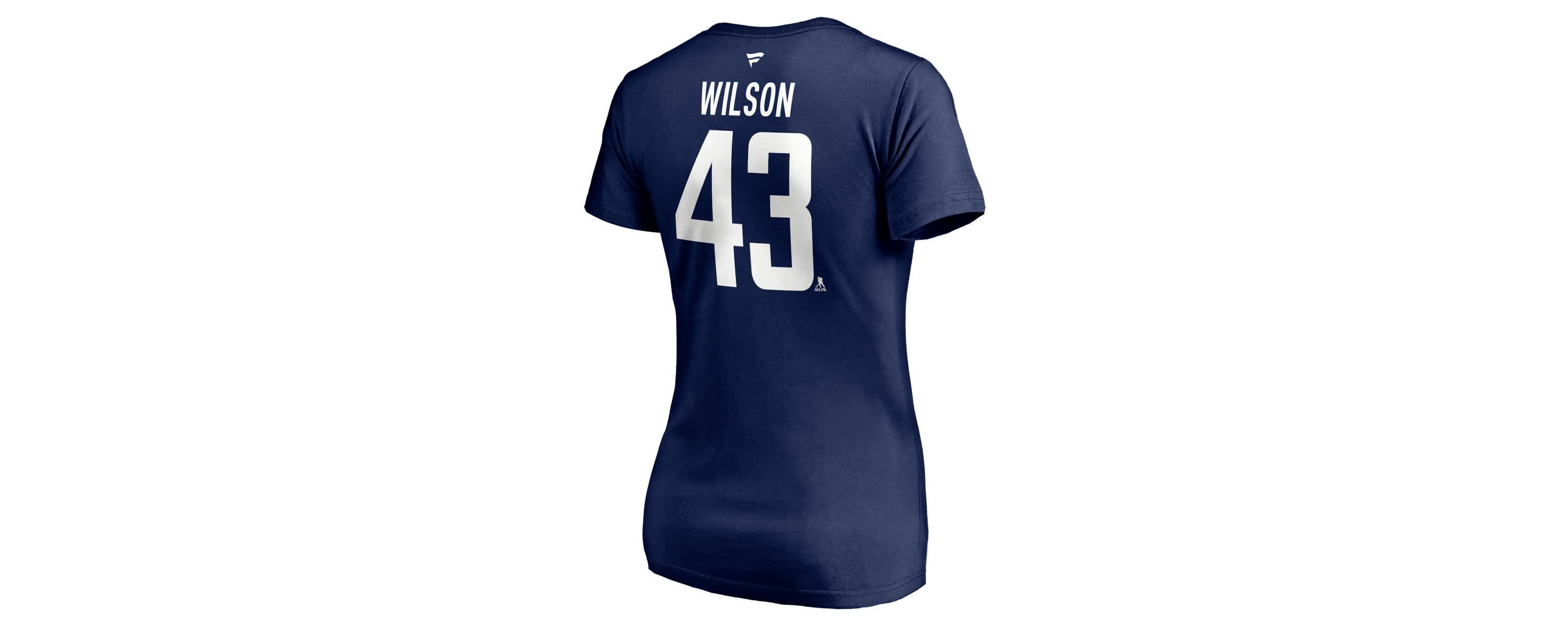 NHL Fanatics Tom Washington Capitals 2020/21 Alternate Authentic Stack Name & Number V-Neck T-Shirt