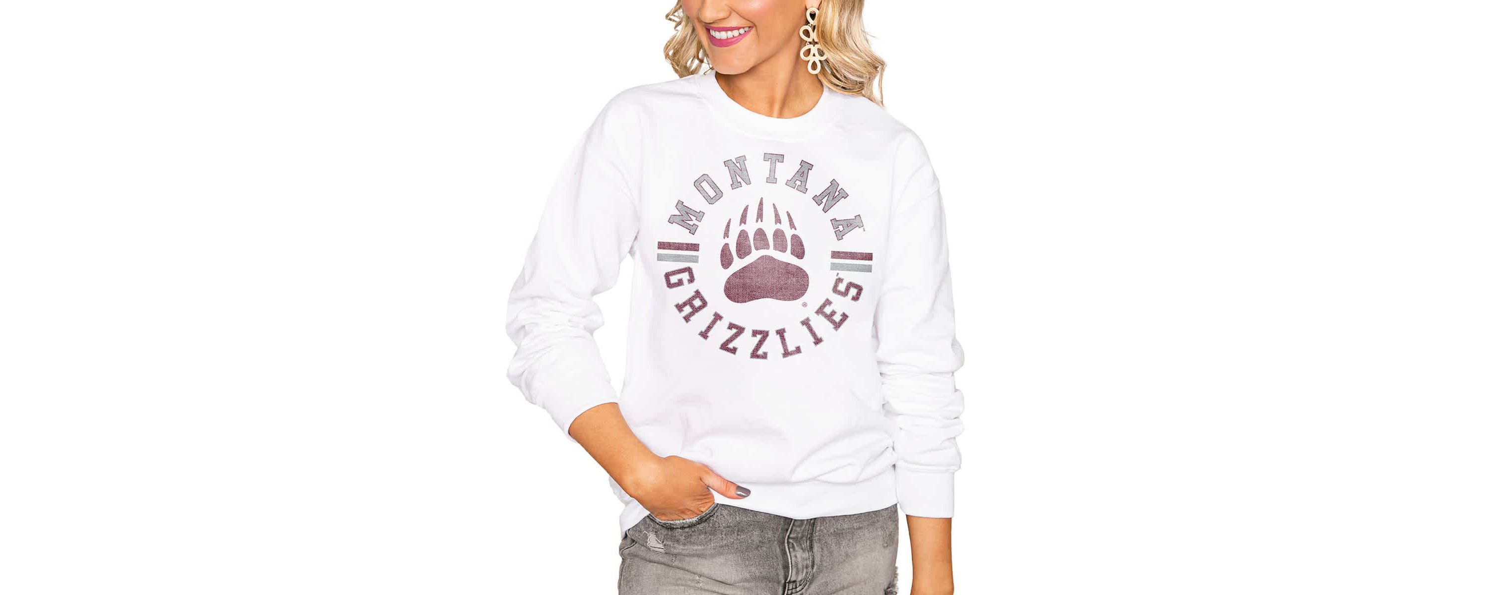 NCAA Montana Grizzlies Oversized Vintage Days Perfect Crew Sweatshirt
