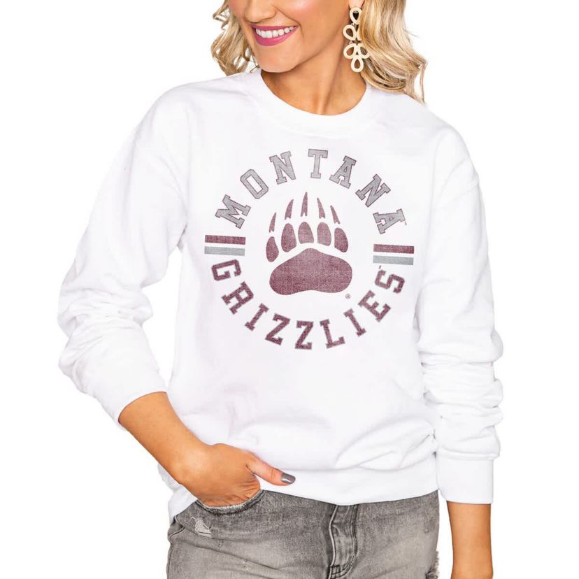 NCAA Montana Grizzlies Oversized Vintage Days Perfect Crew Sweatshirt
