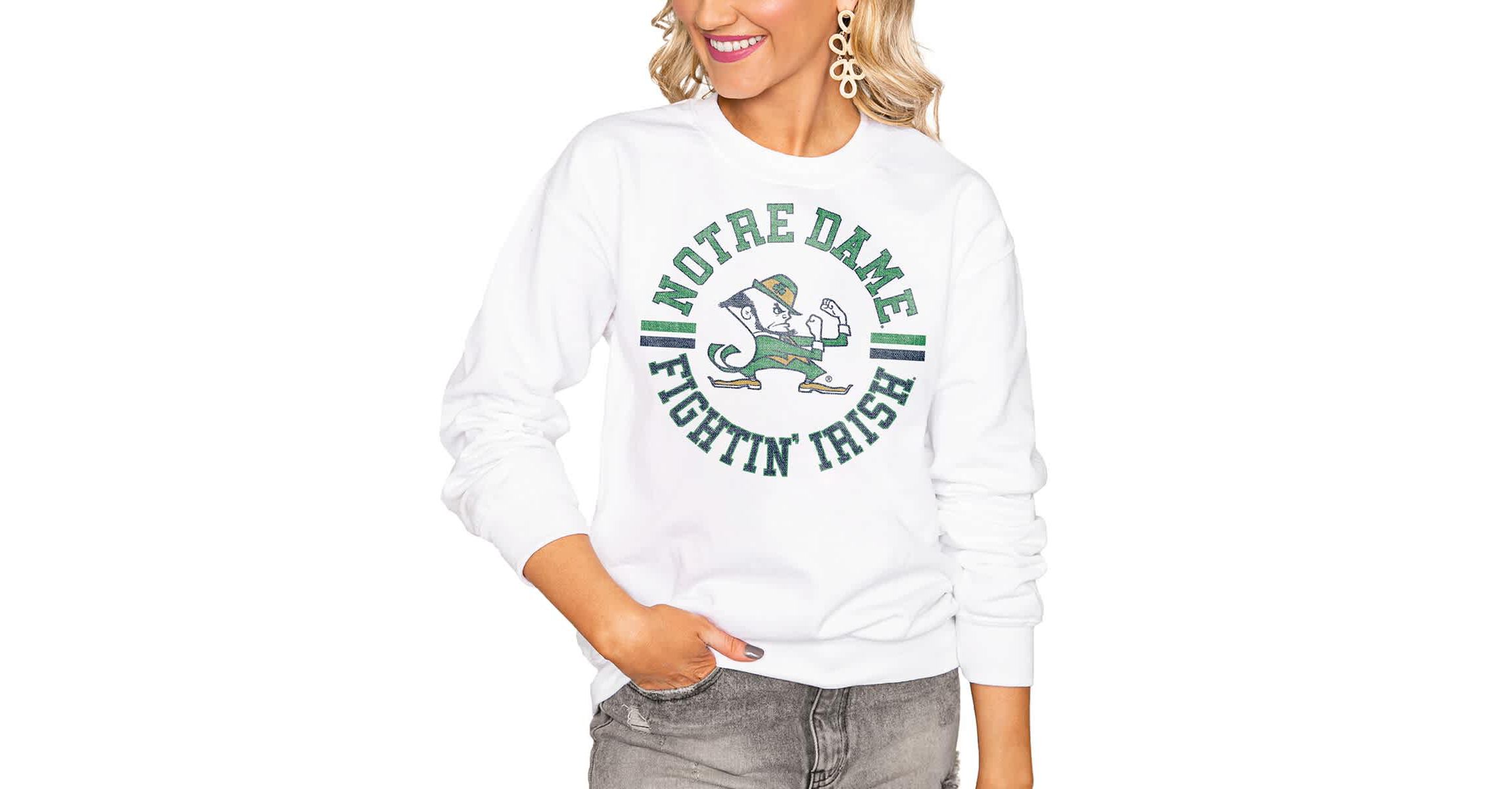NCAA Notre Dame Fighting Irish Oversized Vintage Days Perfect Crew Sweatshirt