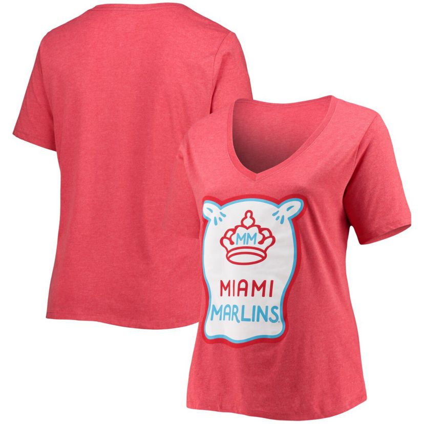 MLB Miami Marlins City Connect Plus Size V-Neck T-Shirt