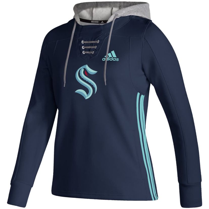 NHL Deep Sea Seattle Kraken Skate Lace AEROREADY Pullover Hoodie
