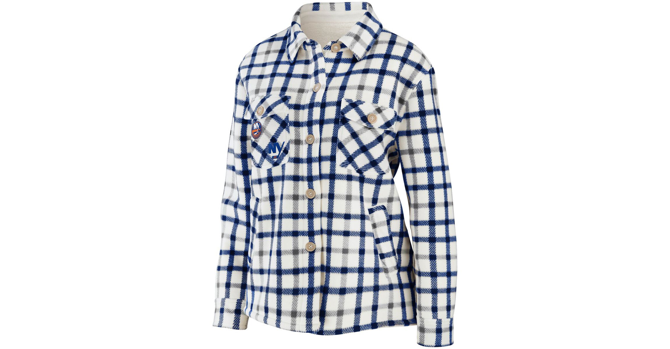 NHL New York Islanders Plaid Button-Up Shirt Jacket