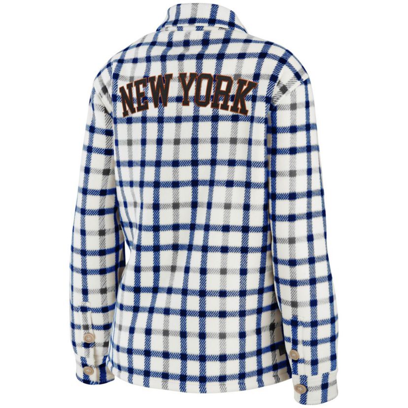 NHL New York Islanders Plaid Button-Up Shirt Jacket