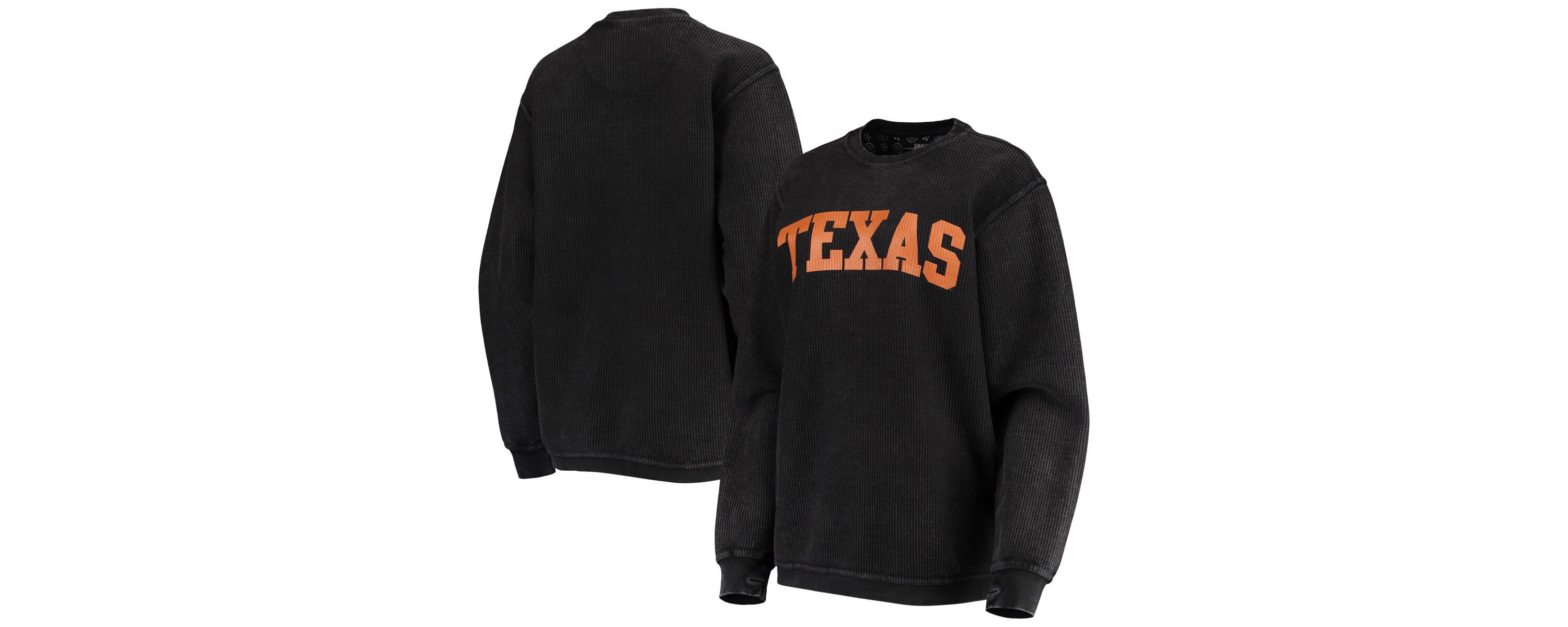 NCAA Texas Longhorns Comfy Cord Vintage Wash Basic Arch Pullover Sweatshirt
