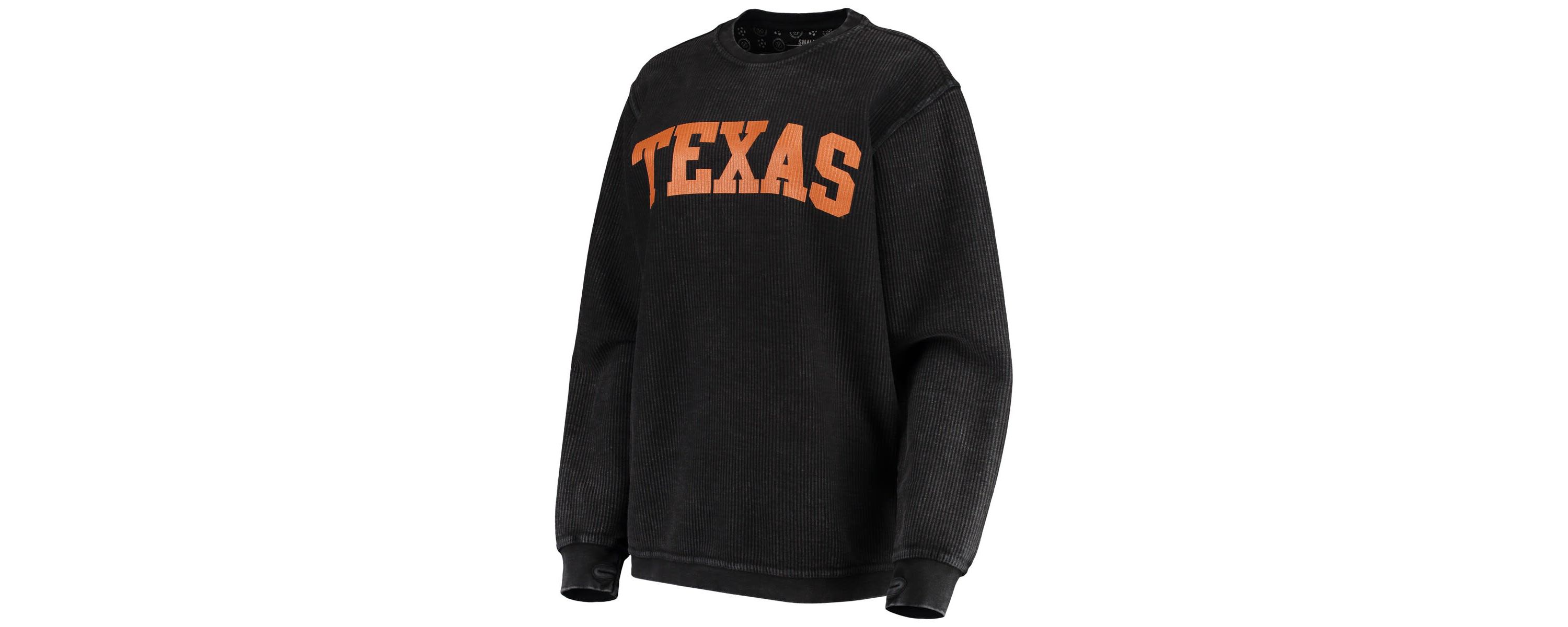 NCAA Texas Longhorns Comfy Cord Vintage Wash Basic Arch Pullover Sweatshirt
