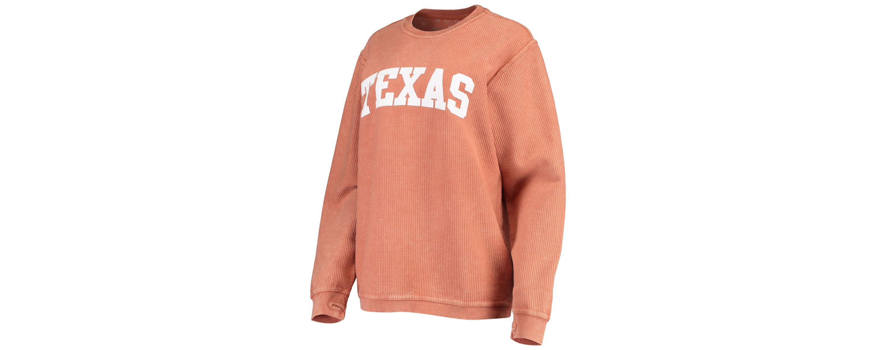 NCAA Texas Texas Longhorns Comfy Cord Vintage Wash Basic Arch Pullover Sweatshirt