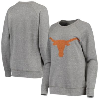 NCAA ed Texas Longhorns Big Logo Knobi Fleece Raglan Pullover Sweatshirt