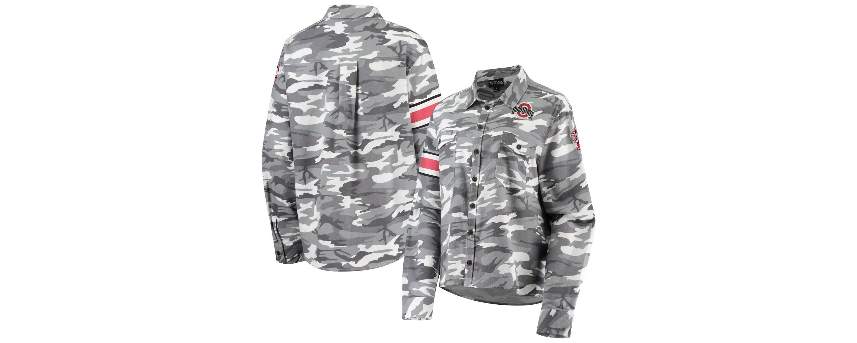 NCAA Ohio State Buckeyes Flannel Button-Up Long Sleeve Shirt