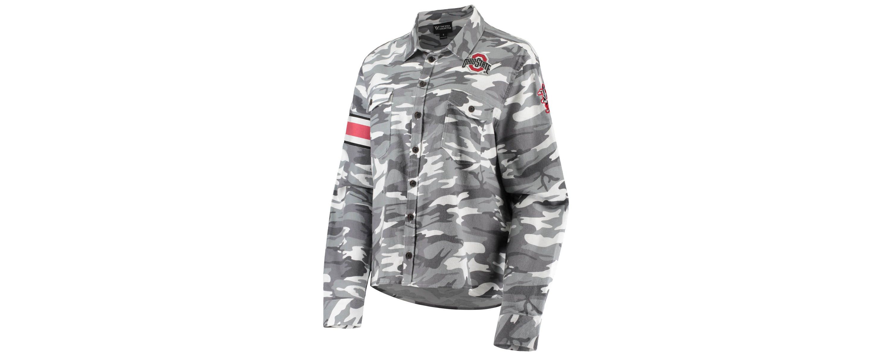 NCAA Ohio State Buckeyes Flannel Button-Up Long Sleeve Shirt