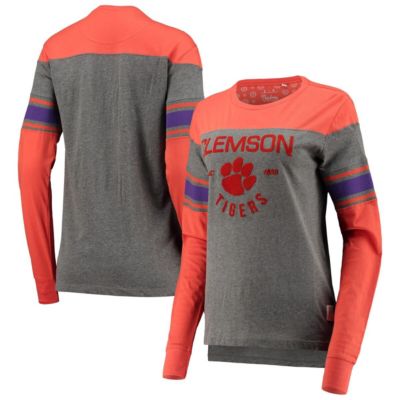 NCAA Clemson Tigers Lizzy Flocking Striped Long Sleeve T-Shirt