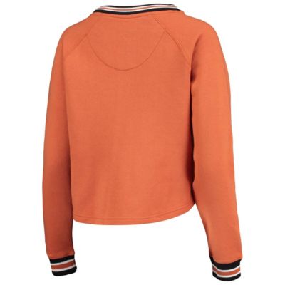 NCAA Texas Texas Longhorns Cali Cozy Raglan Crop Pullover Sweatshirt