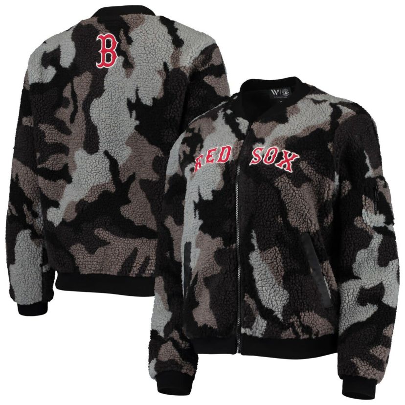 Boston Red Sox MLB Boston Sox Sherpa Full-Zip Bomber Jacket