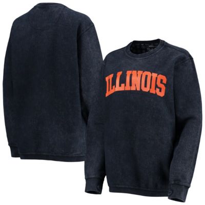 NCAA Illinois Fighting Illini Comfy Cord Vintage Wash Basic Arch Pullover Sweatshirt