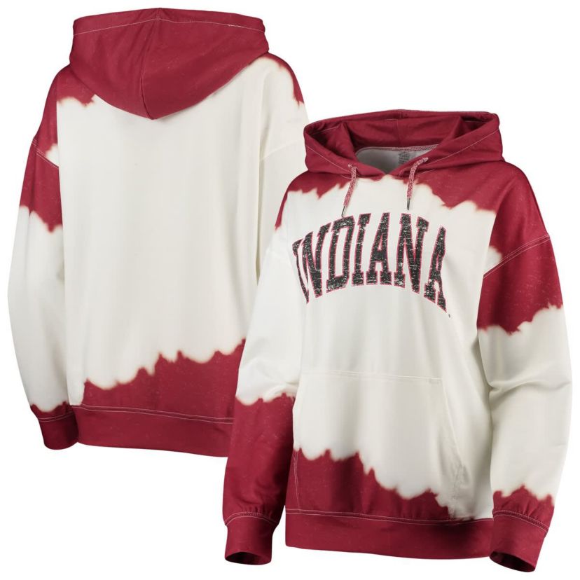 NCAA Indiana Hoosiers For the Fun Double Dip-Dyed Pullover Hoodie