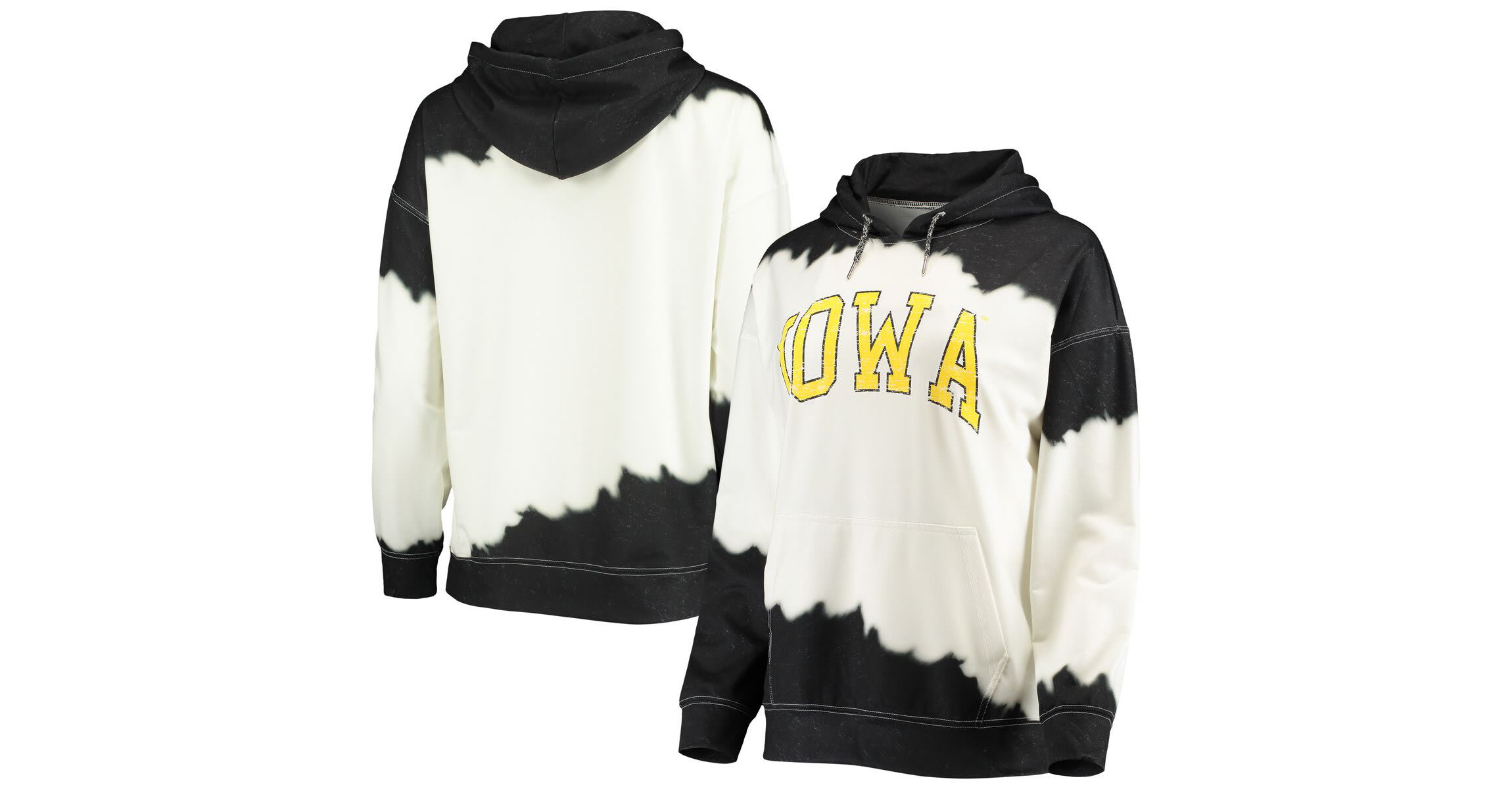 NCAA Iowa Hawkeyes For the Fun Double Dip-Dyed Pullover Hoodie