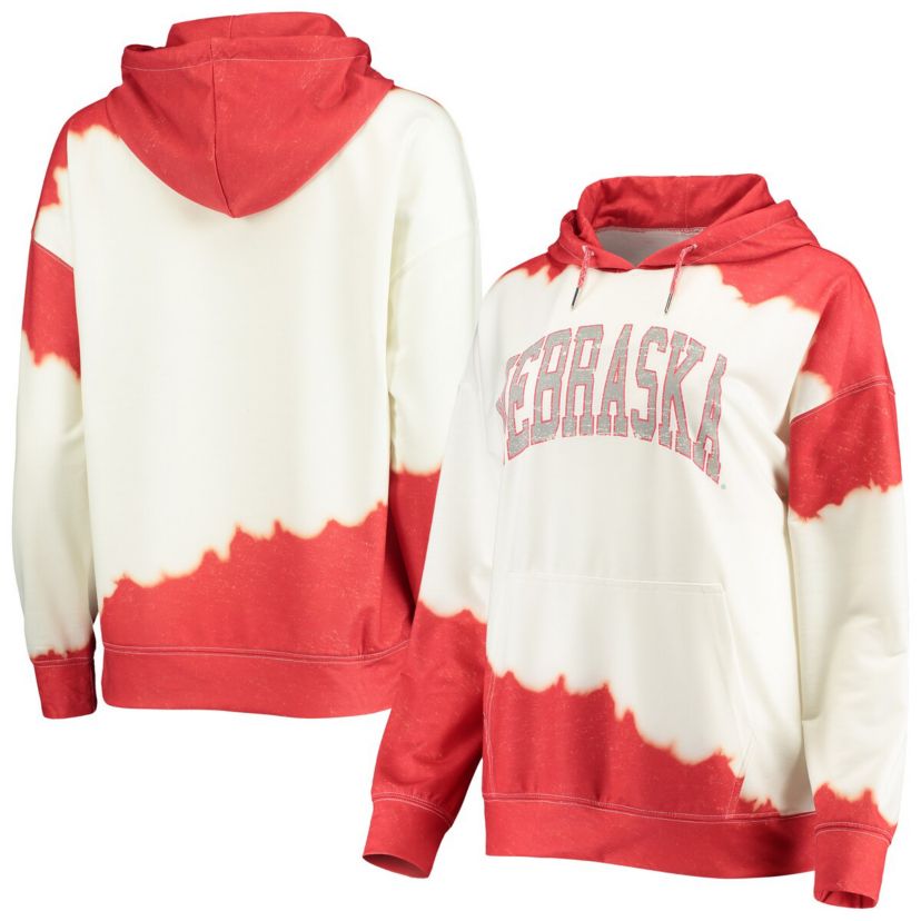 NCAA Nebraska Huskers For the Fun Double Dip-Dyed Pullover Hoodie