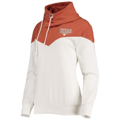 NCAA Texas Longhorns Old School Arrow Blocked Cowl Neck Tri-Blend Pullover Hoodie