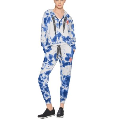 MLB White/Royal New York Mets Melody Tie-Dye Jogger Pants