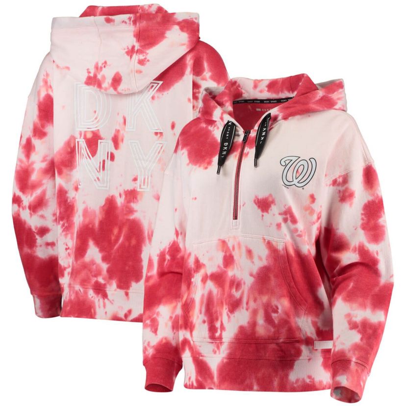 MLB Washington Nationals Dakota Tie-Dye Half-Zip Hoodie