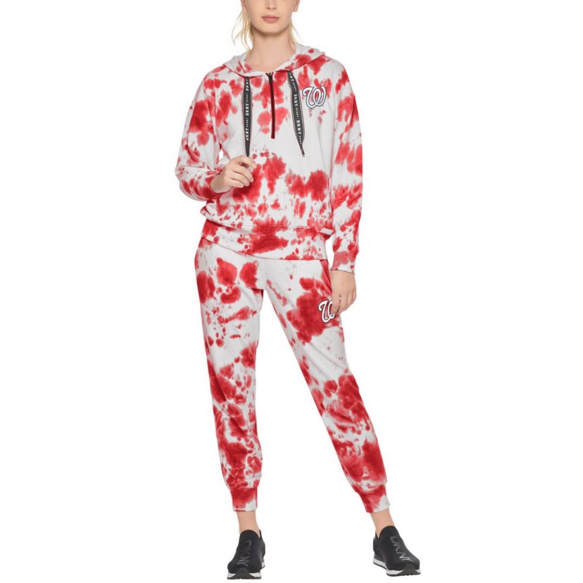 MLB Washington Nationals Dakota Tie-Dye Half-Zip Hoodie