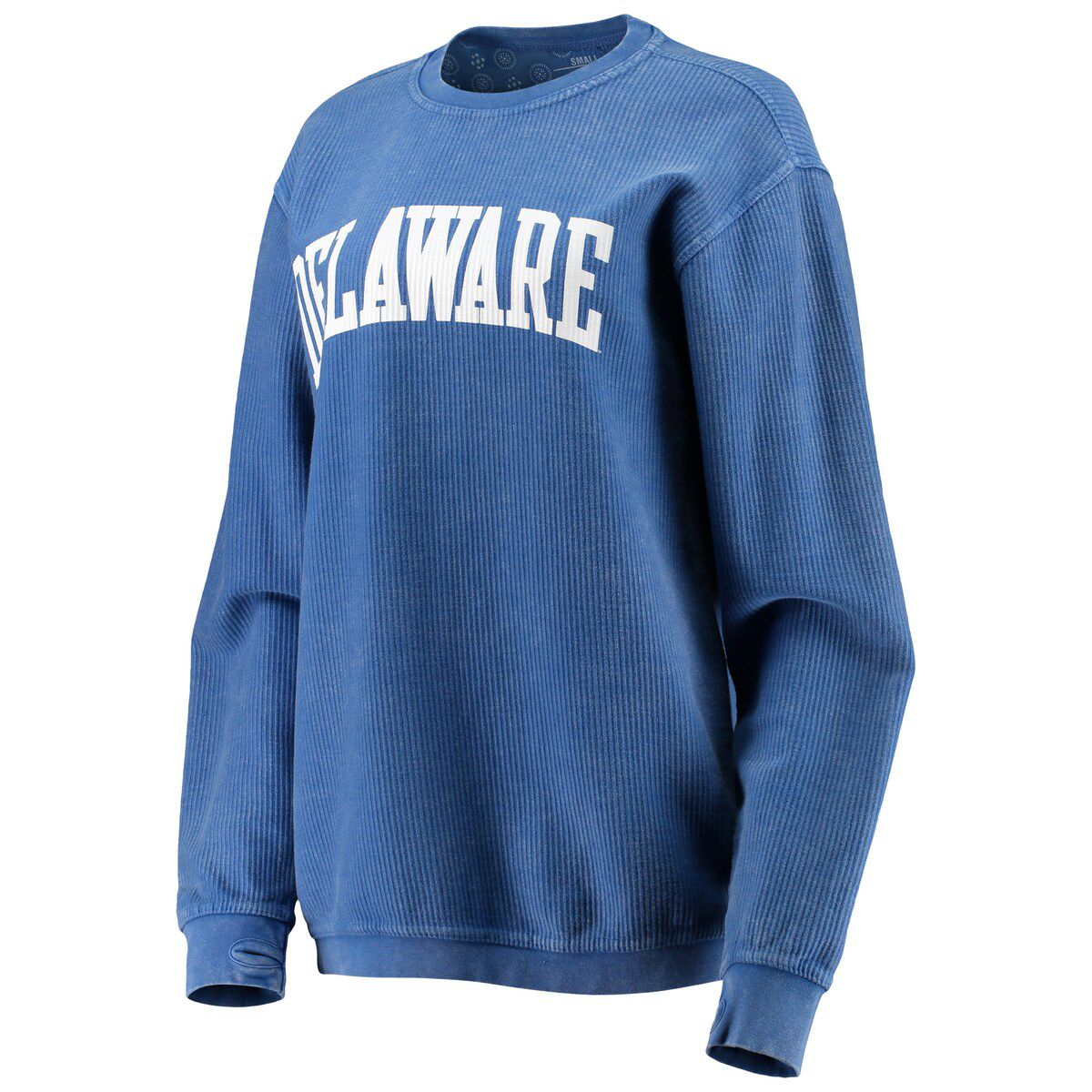 Delaware Fightin Blue Hens NCAA Delaware Fightin Hens Comfy Cord Vintage Wash Basic Arch Pullover Sweatshirt