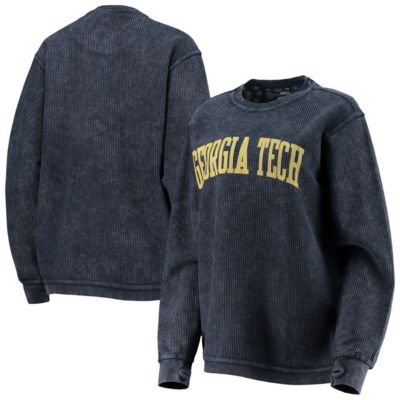 Georgia Tech Yellow Jackets NCAA Comfy Cord Vintage Wash Basic Arch Pullover Sweatshirt