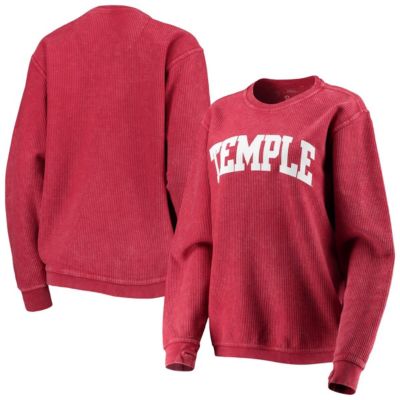 NCAA Temple Owls Comfy Cord Vintage Wash Basic Arch Pullover Sweatshirt