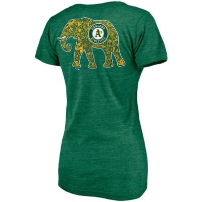 MLB Fanatics Oakland Athletics Paisley Hometown Collection Tri-Blend V-Neck T-Shirt