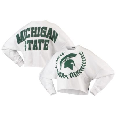 NCAA Michigan State Spartans Laurels Crop Long Sleeve T-Shirt