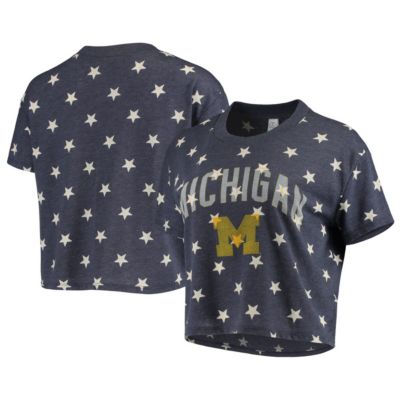 NCAA Michigan Wolverines Headliner Stars Cropped Tri-Blend T-Shirt