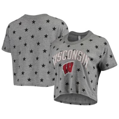 NCAA Wisconsin Badgers Headliner Stars Cropped Tri-Blend T-Shirt