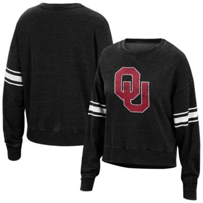 NCAA Oklahoma Sooners Camden Sleeve Stripe Washed Pullover Sweatshirt