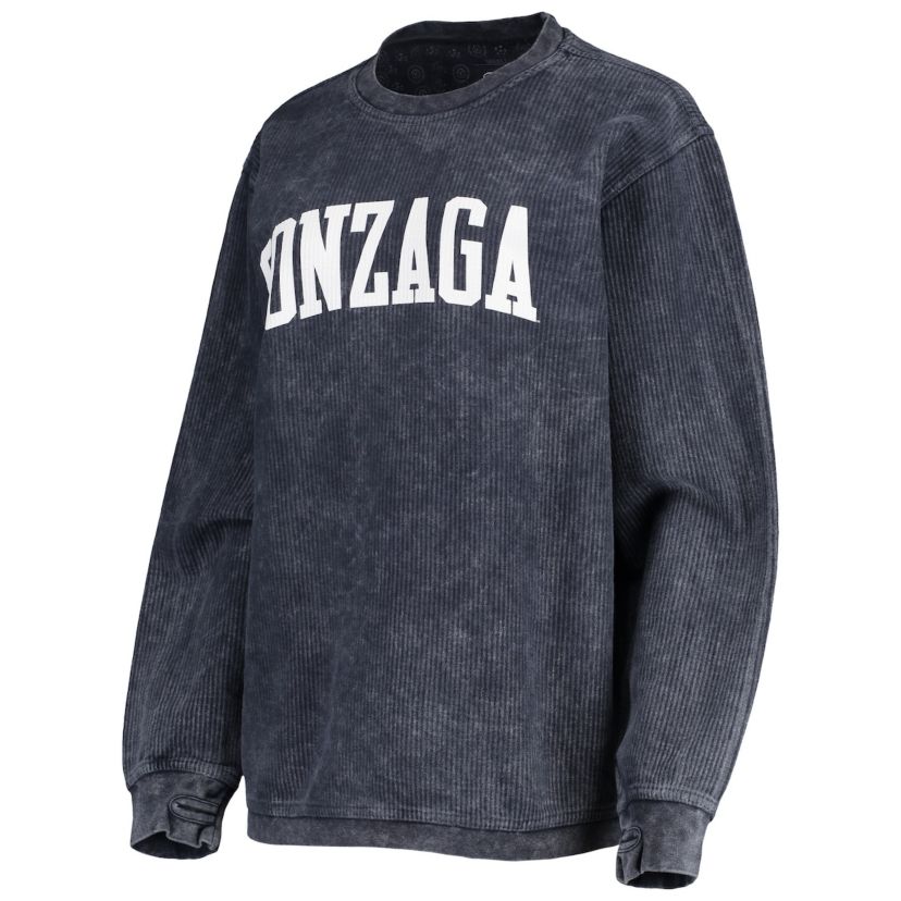 Gonzaga University Bulldogs NCAA Gonzaga Bulldogs Comfy Cord Vintage Wash Basic Arch Pullover Sweatshirt