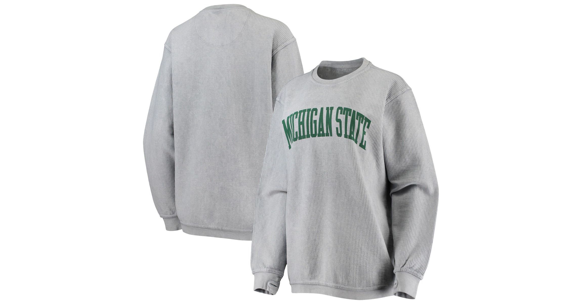 NCAA Michigan State Spartans Comfy Cord Vintage Wash Basic Arch Pullover Sweatshirt
