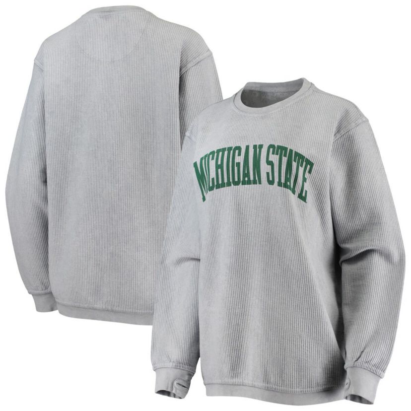 NCAA Michigan State Spartans Comfy Cord Vintage Wash Basic Arch Pullover Sweatshirt