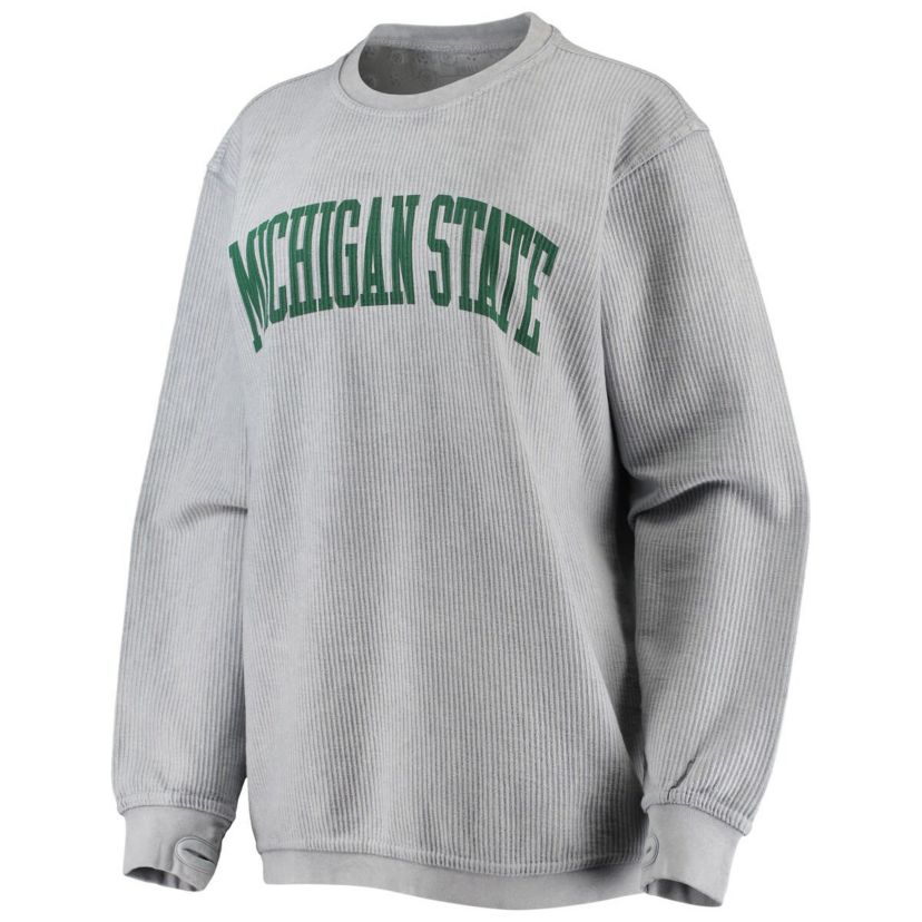 NCAA Michigan State Spartans Comfy Cord Vintage Wash Basic Arch Pullover Sweatshirt