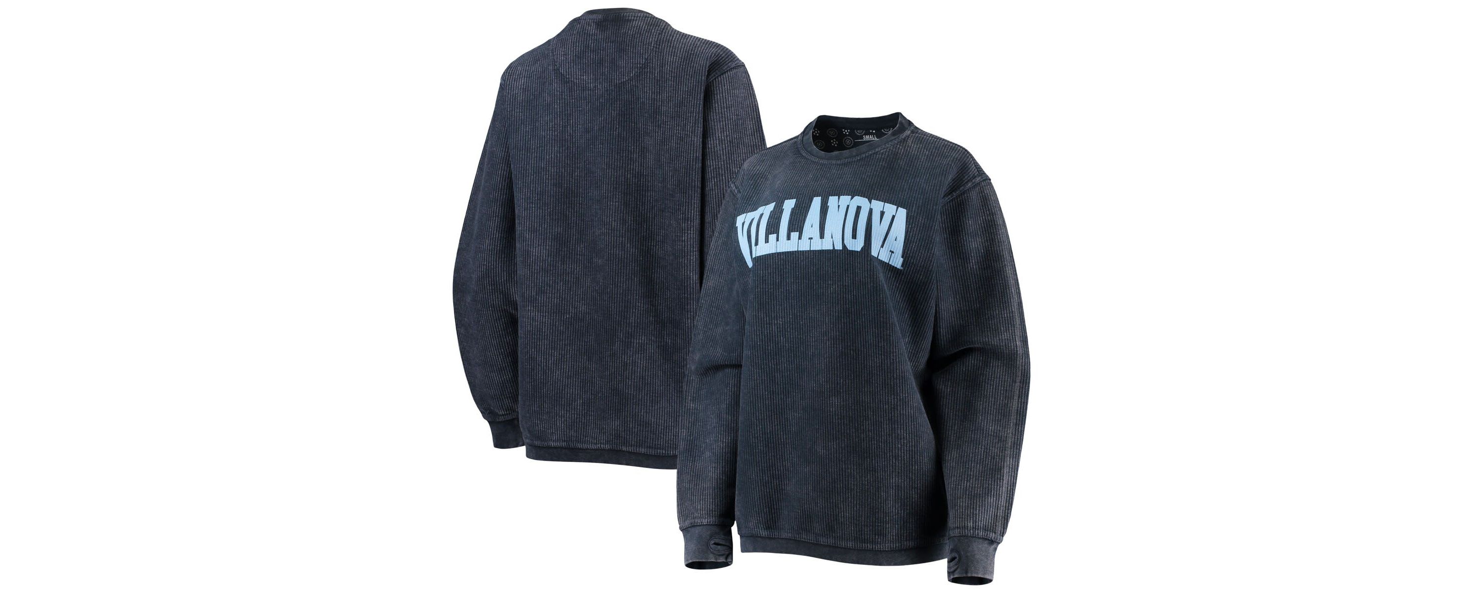 NCAA Villanova Wildcats Comfy Cord Vintage Wash Basic Arch Pullover Sweatshirt