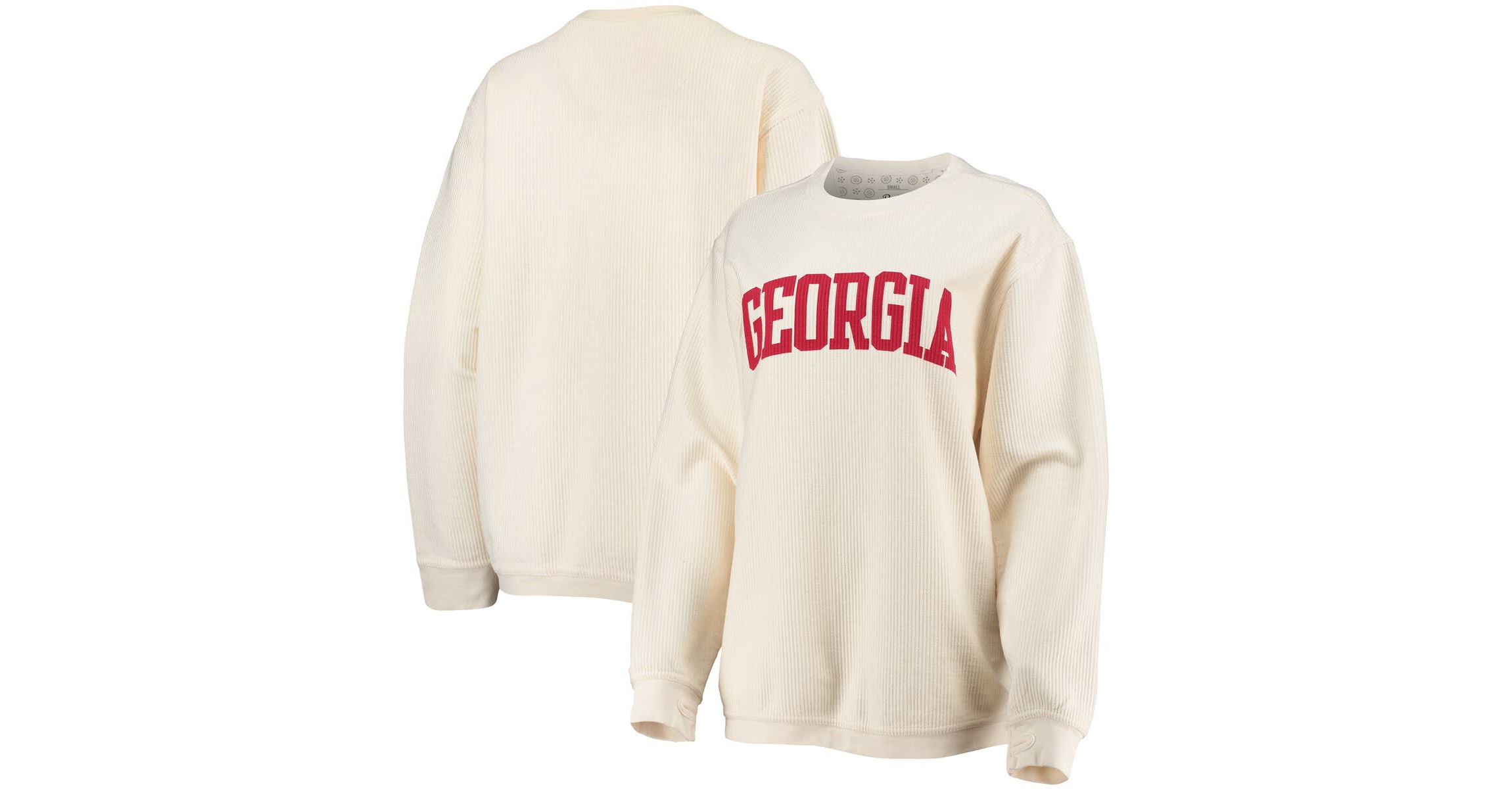 NCAA Georgia Bulldogs Comfy Cord Vintage Wash Basic Arch Pullover Sweatshirt