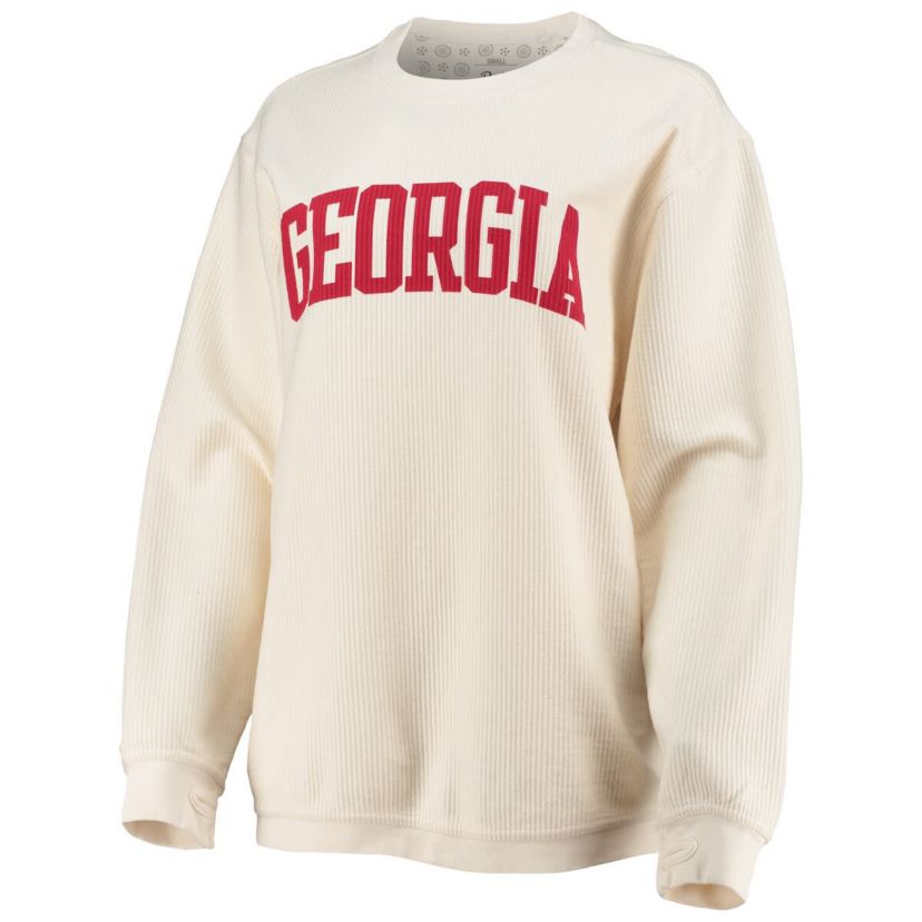 NCAA Georgia Bulldogs Comfy Cord Vintage Wash Basic Arch Pullover Sweatshirt