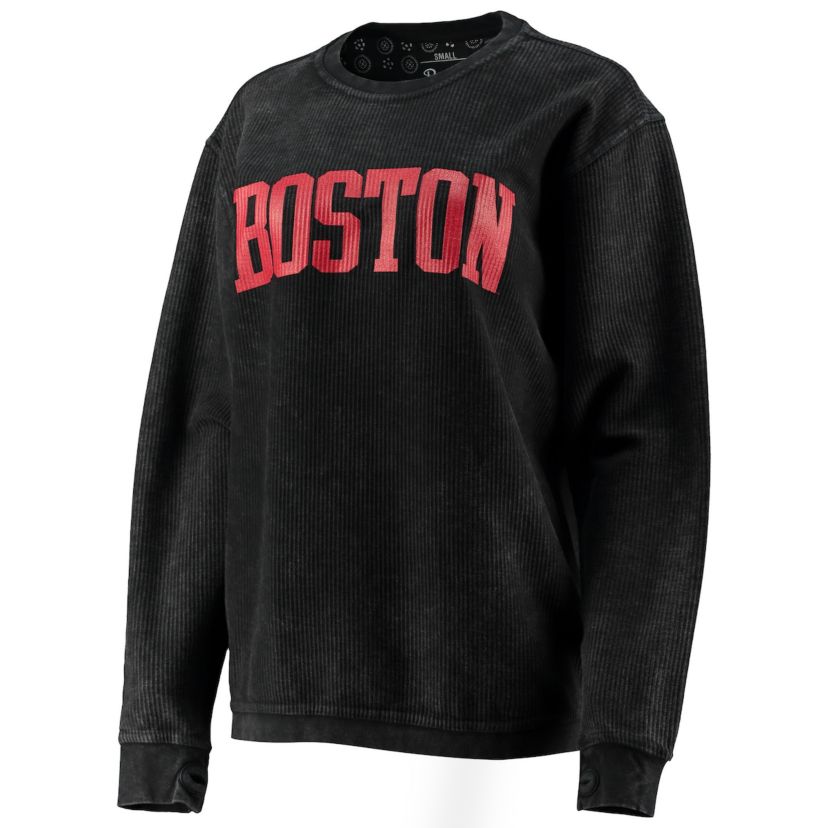 NCAA Boston University Comfy Cord Vintage Wash Basic Arch Pullover Sweatshirt