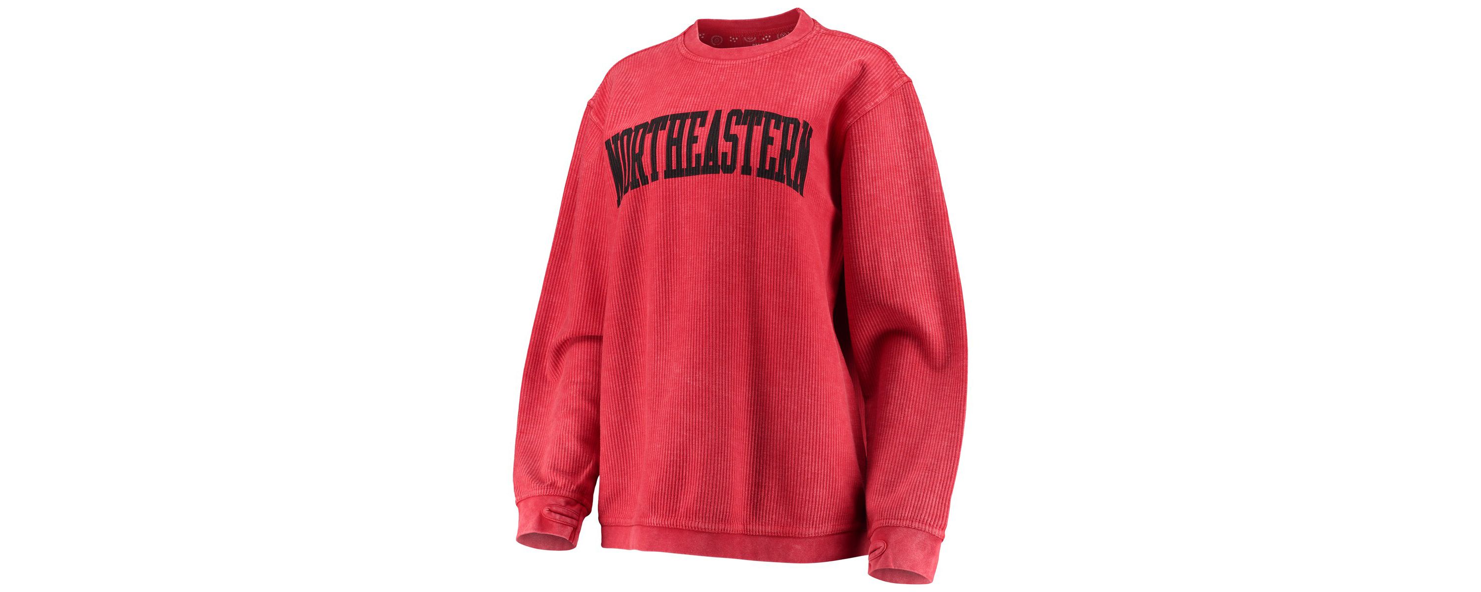 NCAA Northeastern Huskies Comfy Cord Vintage Wash Basic Arch Pullover Sweatshirt