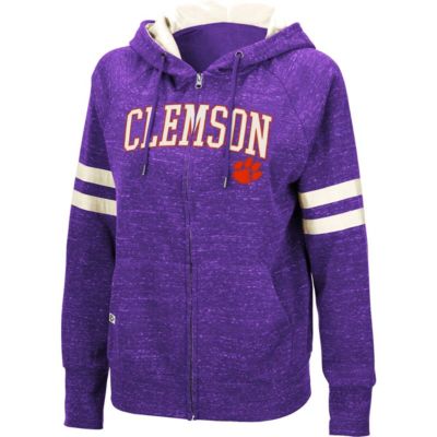 NCAA Clemson Tigers Speckle Fleece Raglan Full-Zip Hoodie