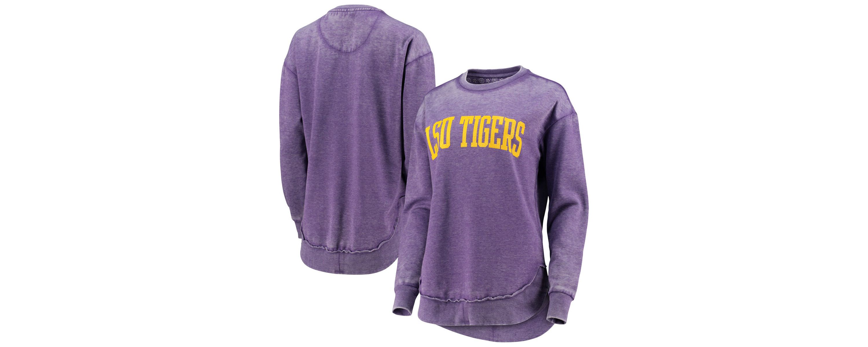 NCAA LSU Tigers Vintage Wash Pullover Sweatshirt