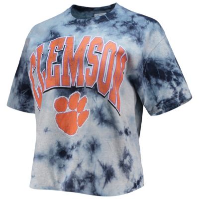 NCAA Clemson Tigers Vintage Tubular Tie-Dye Crop T-Shirt