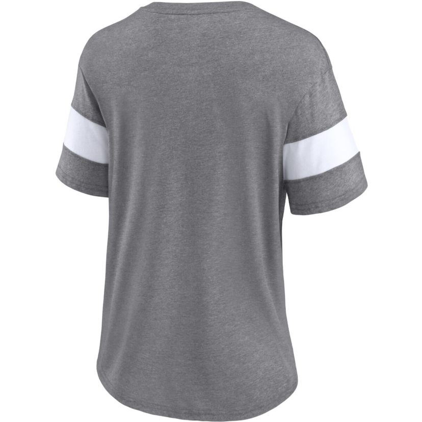 NCAA Fanatics ed Oklahoma Sooners Arched City Sleeve-Striped Tri-Blend V-Neck T-Shirt