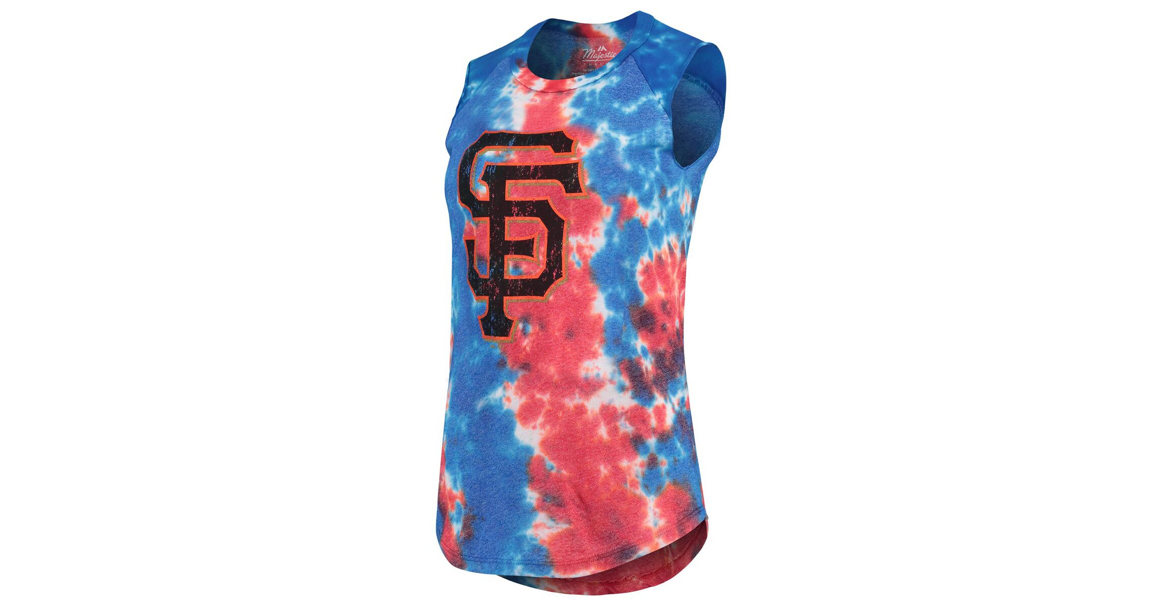 MLB Red/Blue San Francisco Giants Tie-Dye Tri-Blend Muscle Tank Top