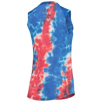 MLB Red/Blue San Francisco Giants Tie-Dye Tri-Blend Muscle Tank Top