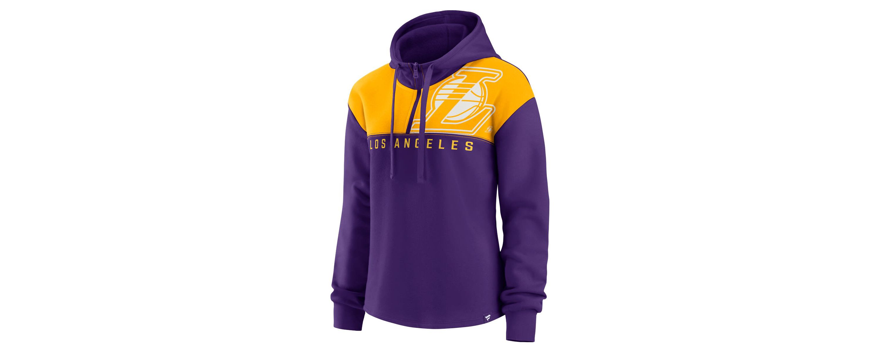 NBA Fanatics Los Angeles Lakers Overslide Quarter-Zip Fleece Hoodie